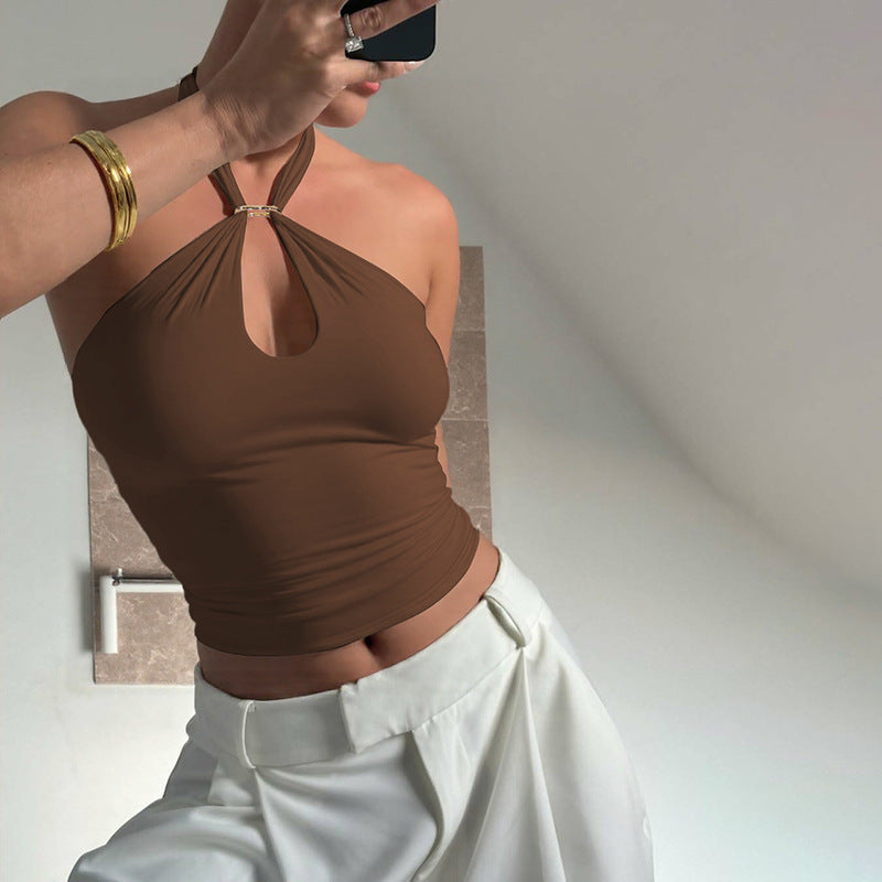 Womens Lace-Up Sleeveless Top