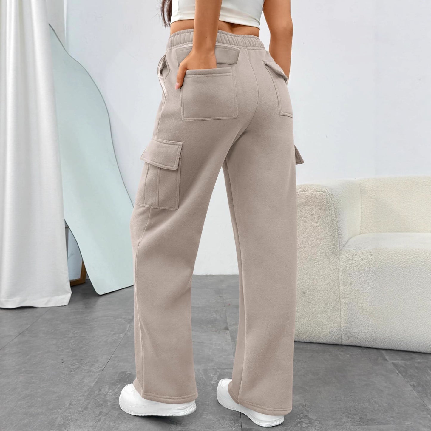 High Waisted Wide Leg Cargo Pants